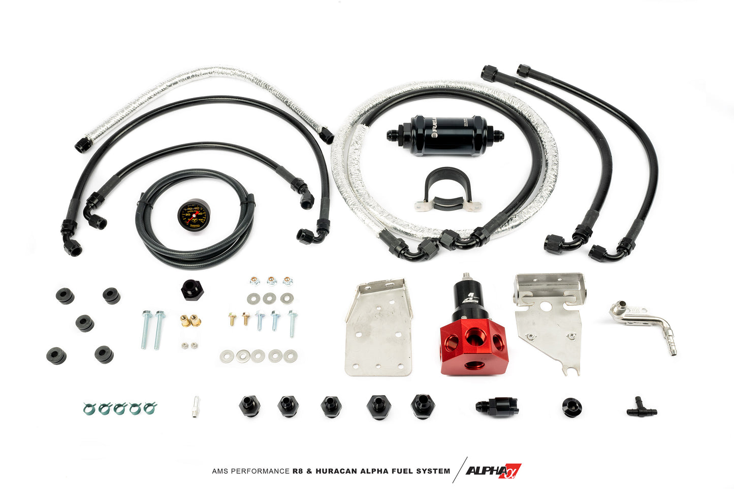 CS Motoring - AMS PERFORMANCE R8/HURACAN ALPHA FUEL SYSTEM – FUEL PRESSURE REGULATOR + FUEL LINE KIT for aftermarket flex fuel E85 Audi and Lamborghini V10 racing engine