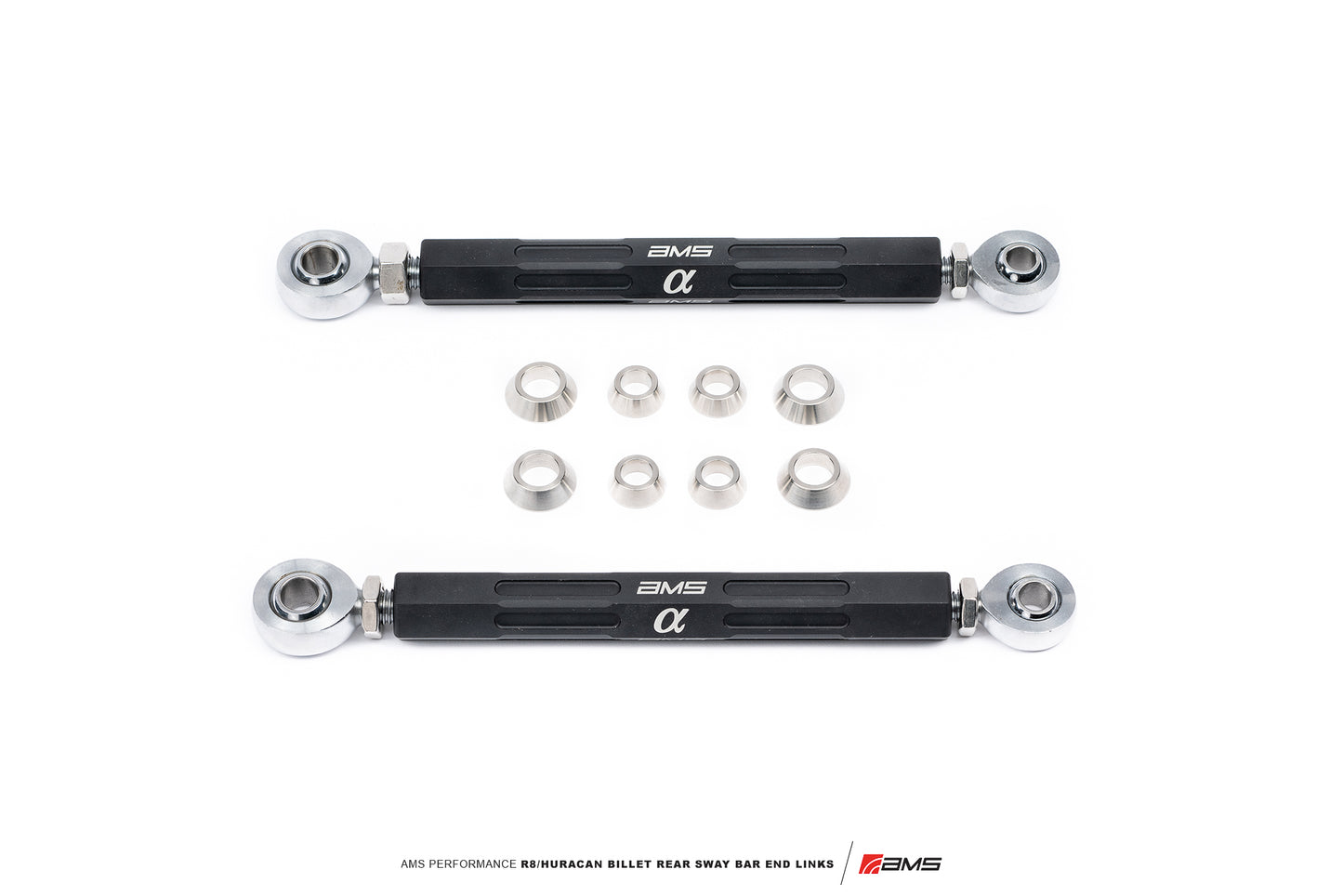 CS Motoring - AMS PERFORMANCE R8/HURACAN BILLET REAR SWAY BAR END LINKS for aftermarket suspension on v10 race engine Audi and Lamborghini cars