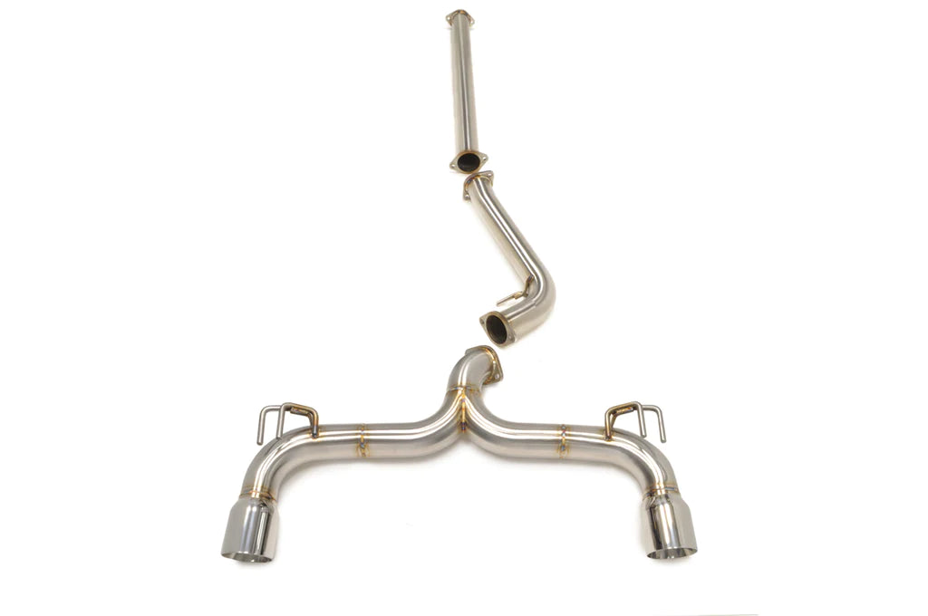 CS Motoring - STM Mitsubishi Evo X Stainless Cat-Back Dual Exit Exhaust (No Muffler) for aftermarket flow spool horsepower