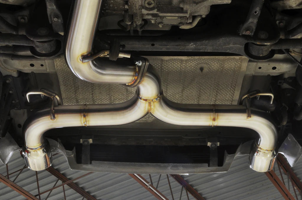 CS Motoring - STM Mitsubishi Evo X Stainless Cat-Back Dual Exit Exhaust (No Muffler) for aftermarket flow spool horsepower