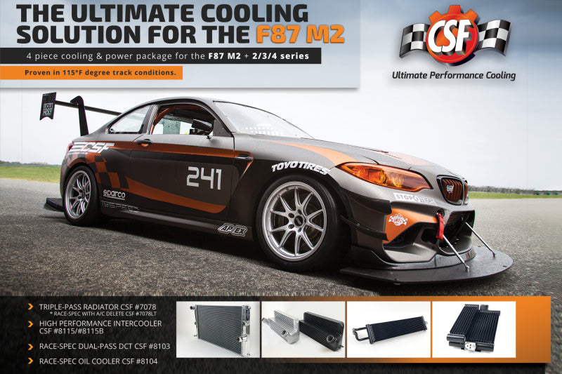 CS Motoring - CSF 15-18 BMW M2 (F87) / 12-16 BMW M235i/M235ix Radiator for aftermarket racing cooling