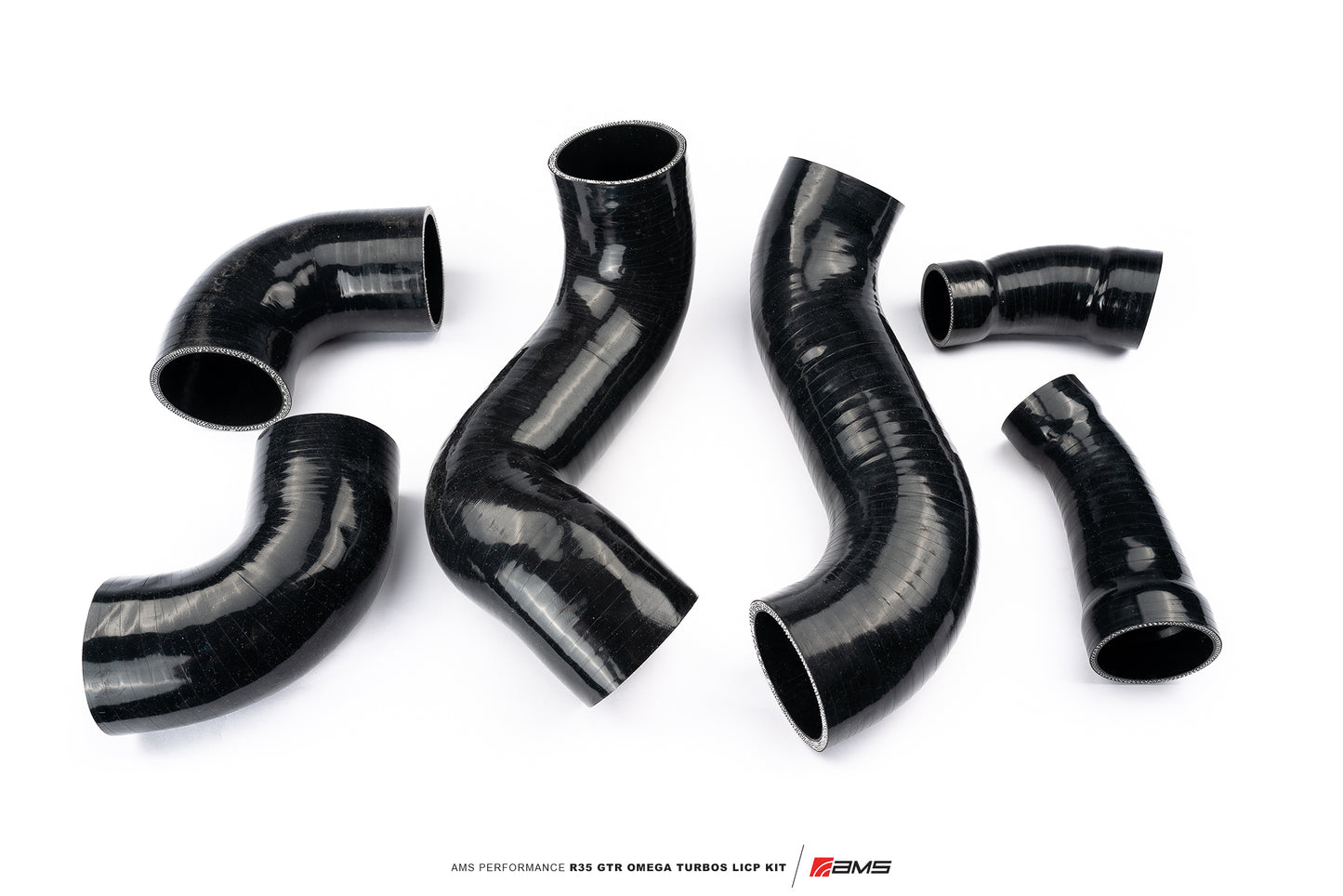 CS Motoring - AMS PERFORMANCE R35 GTR OMEGA TURBO KIT LOWER INTERCOOLER PIPING for aftermarket VR38 boosted Nissan racing engine