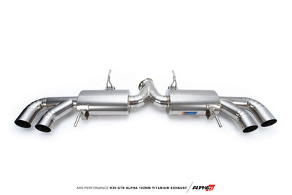 CS Motoring - AMS PERFORMANCE R35 GTR ALPHA 102MM TITANIUM EXHAUST for aftermarket turbocharged boosted VR38 R35 