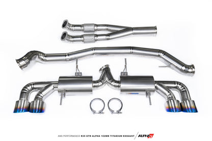 CS Motoring - AMS PERFORMANCE R35 GTR ALPHA 102MM TITANIUM EXHAUST for aftermarket turbocharged boosted VR38 R35 