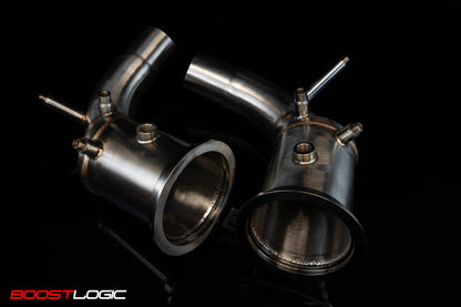 CS Motoring - Boost Logic Porsche 992 Turbo DownPipes for aftermarket aggressive loud sound and performance turbo boosted