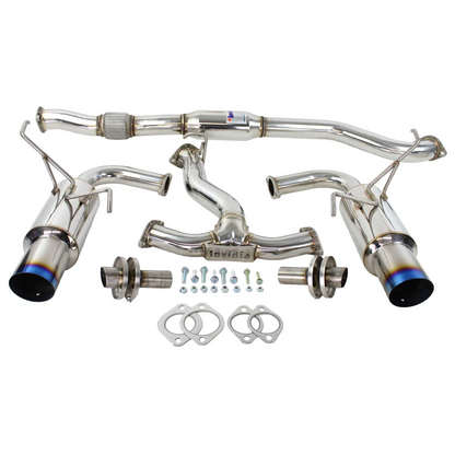 CS Motoring - Invidia 15+ Subaru WRX/STI 4dr N1 Twin Outlet Single Layer Tip Titanium Cat-Back Exhaust for aftermarket twin spool awd loud sound