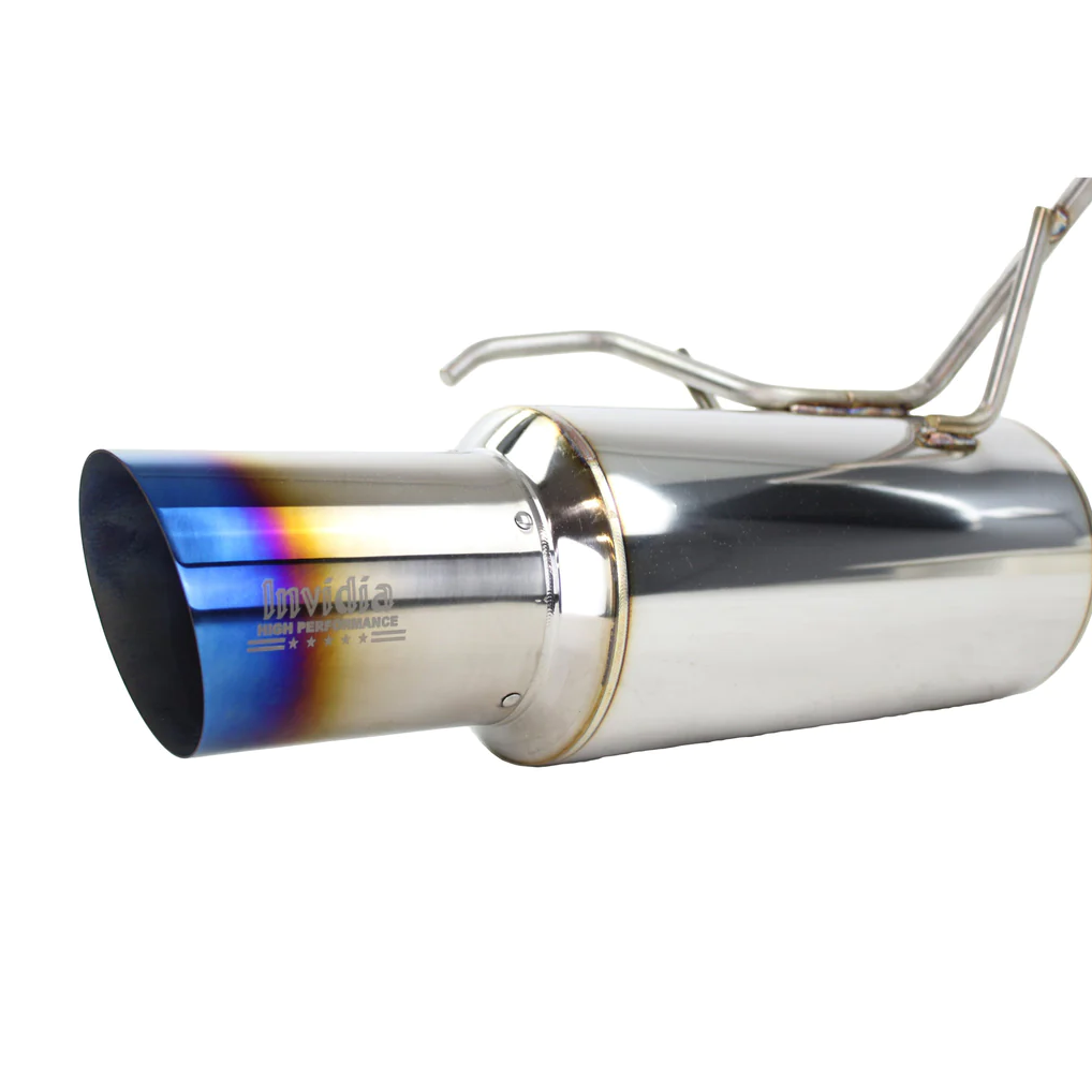 CS Motoring - Invidia 15+ Subaru WRX/STI 4dr N1 Twin Outlet Single Layer Tip Titanium Cat-Back Exhaust for aftermarket twin spool awd loud sound