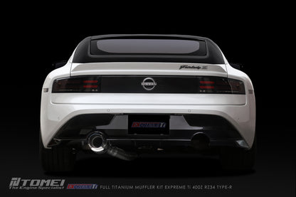 Tomei Expreme Full Titanium Single Exit Catback Nissan Z 2023+ for aftermarket loud backfire flames vr30 turbo jdm 2024 nismo