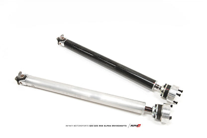 CS Motoring - AMS PERFORMANCE INFINITI Q60+Q50 RED ALPHA CARBON FIBER & ALUMINUM AWD DRIVESHAFTS BY DRIVESHAFT SHOP for aftermarket turbocharged boosted VR30 engines for drag racing