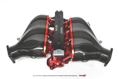 AMS PERFORMANCE 18 INJECTOR R35 GT-R CARBON FIBER INTAKE MANIFOLD Red