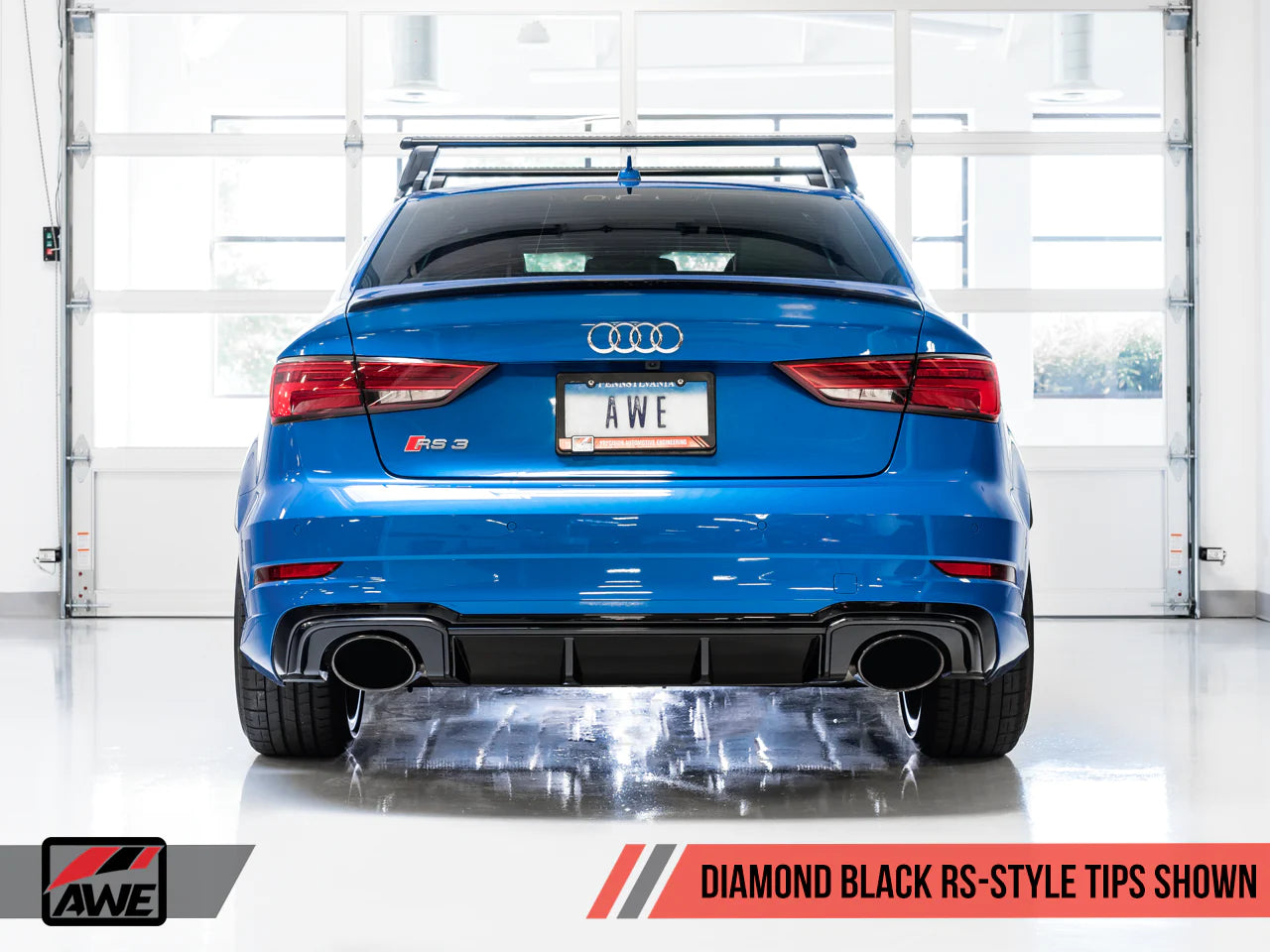 CS Motoring - AWE Tuning 17-20 Audi RS3 8V SwitchPath Exhaust w/Diamond Black RS-Style Tips aggressive tone and aftermarket turbo sound racing