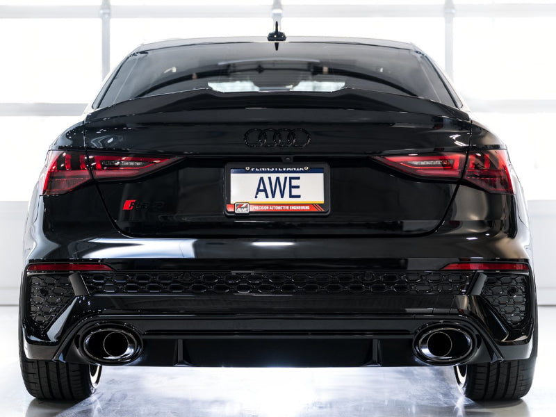 CS Motoring - AWE Tuning Audi 22-23 8Y RS3 Cat-Back Track Edition Exhaust System for aftermarket turbo 5cyl boosted awd racing engines and loud exhaust