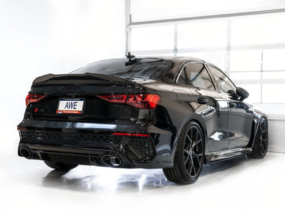 CS Motoring - AWE Tuning Audi 22-23 8Y RS3 Cat-Back Track Edition Exhaust System for aftermarket turbo 5cyl boosted awd racing engines and loud exhaust