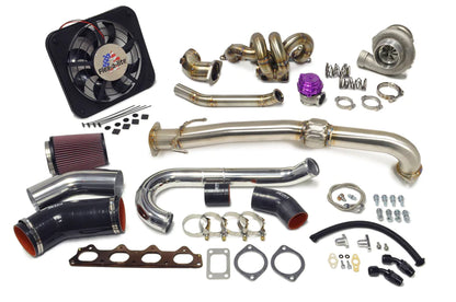 STM Mitsubishi Evo 7/8/9 4G63 Standard Placement T3 Turbo Kit for aftermarket drag roll street racing boost purple - CS Motoring