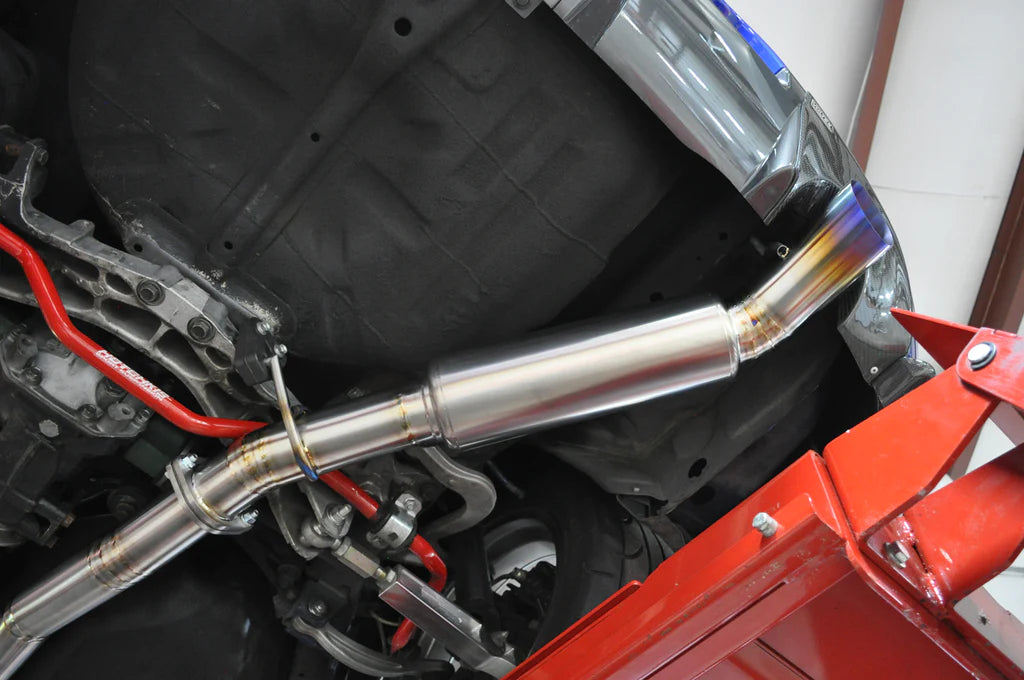 STM Mitsubishi Evo 7/8/9 4G63 Titanium Cat-Back Exhaust for aftermarket boost spool loud sound - CS Motoring